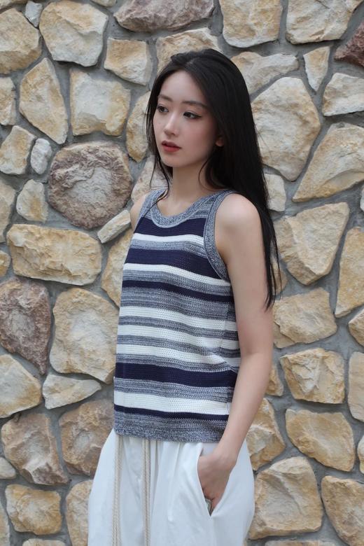 LPIUTY品牌直发！漫步南澳岛~亚麻天丝花纱针织背心 C067808 商品图3