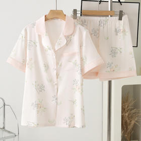 「自」洛诗琳维密定制春夏薄款印花冰丝短袖短裤两件套时尚休闲可外穿家居服套装女99800