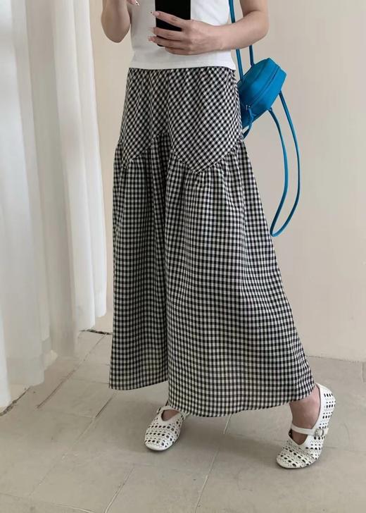 亚麻棉格纹半身裙 C21925112 商品图7
