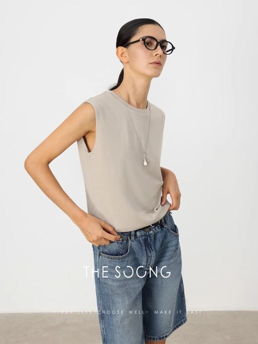 THESOONG"腔调主义"桑蚕丝羊毛细腻质感无袖坎肩背心HBTX6353 商品图10