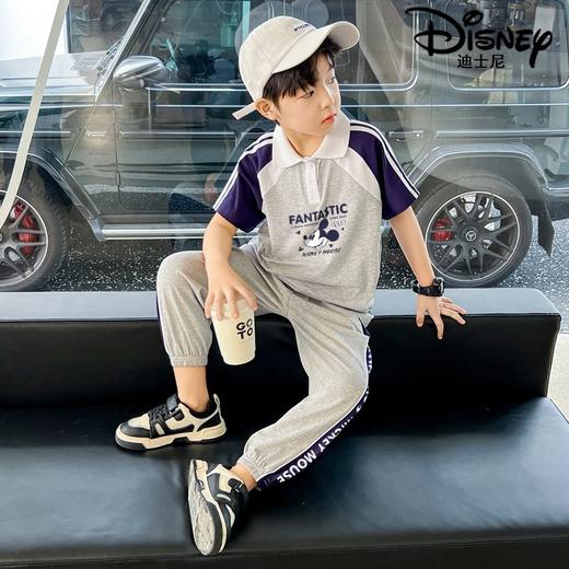 迪士尼男童套装夏季2025新款儿童运动服薄款polo衫两件套大童夏装 商品图1