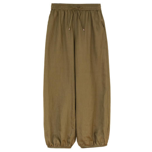 牧衣游原创 净色苎麻裤子轻薄通透清凉舒适文艺宽松休闲裤 玫花 商品图4