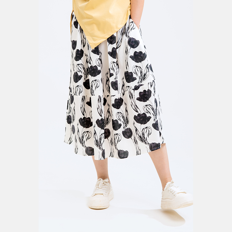 气质印花半身裙