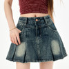 罗蒙女士夏季牛仔短裙休闲通勤高腰收腹显瘦A字裙修饰腿型女裙子 商品缩略图4