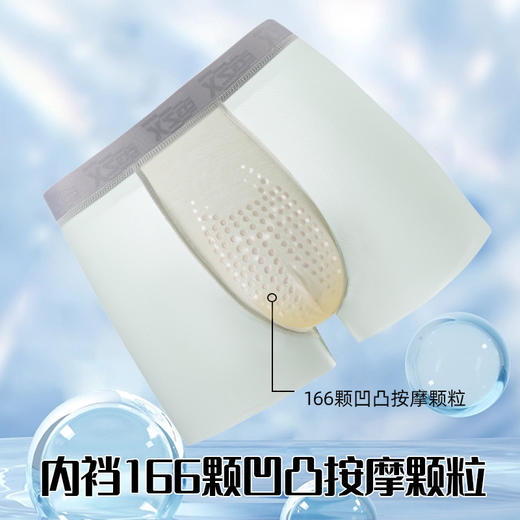 【捡漏！49.9抢3条！男人的第二层皮肤】0.01CM超薄冰丝内裤❄️166颗按摩颗粒唤醒野性💥24小时透气抗菌，舒适升级！100A抗菌男士 冰丝内裤生蚝物理按摩颗粒内裤 男士网孔透气四角内裤裤衩 商品图3