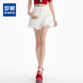罗蒙女士夏季牛仔短裤高腰宽松显瘦时尚百搭休闲通勤女短裤