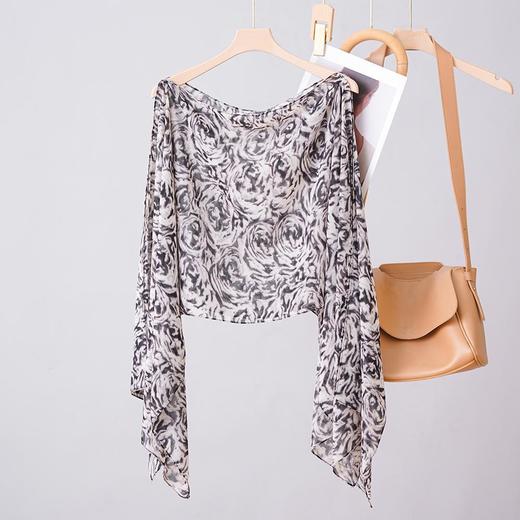 2025夏季新款外出拍照时尚波点印花钉珠套头防晒披肩显瘦上衣外搭 商品图2