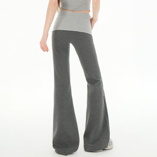 罗蒙女士休闲裤高腰显瘦时尚拼接款修身瑜伽裤弹力好穿女长裤 商品图3