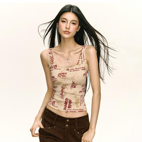 Ariseism  美式复古修身吊带背心女2025夏季新款内搭打底上衣