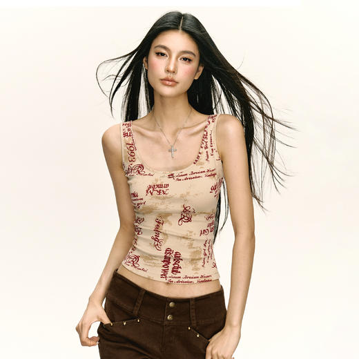 Ariseism  美式复古修身吊带背心女2025夏季新款内搭打底上衣 商品图0