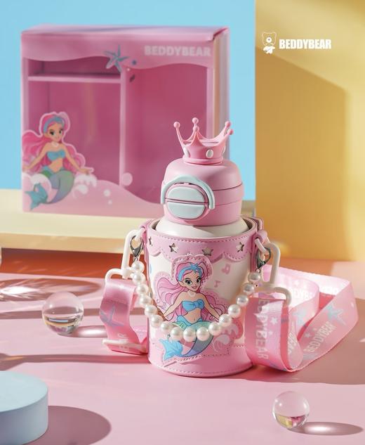 【品牌直发】【杯具熊开口笑双饮杯保温杯】双饮杯600ml 直饮+吸管杯 公主美人鱼儿童水壶可爱学生316不锈钢 商品图3