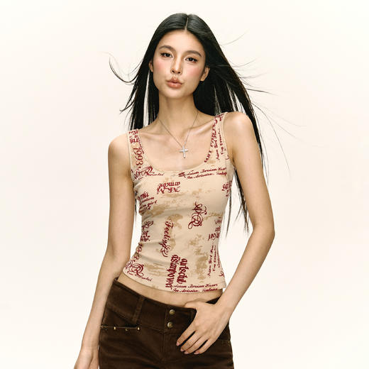 Ariseism  美式复古修身吊带背心女2025夏季新款内搭打底上衣 商品图3