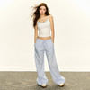 Ariseism美式复古薄款蓝色格子休闲裤女夏季新款低腰宽松阔腿裤子 商品缩略图3
