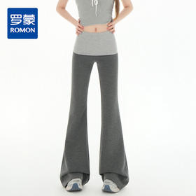 罗蒙女士休闲裤高腰显瘦时尚拼接款修身瑜伽裤弹力好穿女长裤
