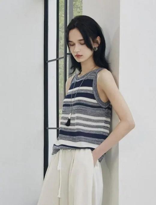 LPIUTY品牌直发！漫步南澳岛~亚麻天丝花纱针织背心 C067808 商品图0