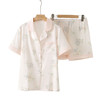 「自」洛诗琳维密定制春夏薄款印花冰丝短袖短裤两件套时尚休闲可外穿家居服套装女99800 商品缩略图4