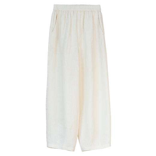 牧衣游原创 汉麻净色休闲裤轻薄清凉宽松简约百搭直筒长裤 入松林 商品图4