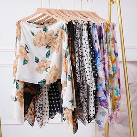 2025夏季新款外出拍照时尚波点印花钉珠套头防晒披肩显瘦上衣外搭