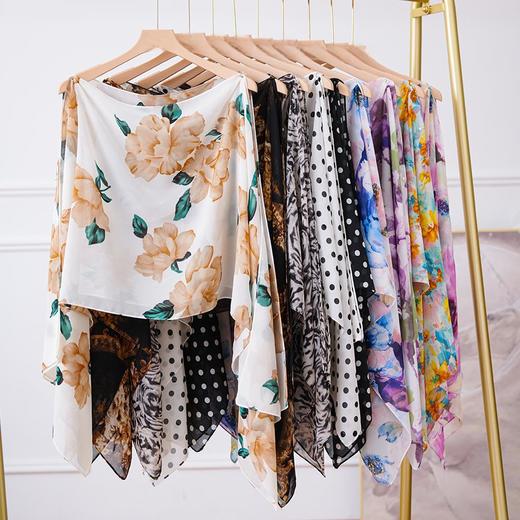 2025夏季新款外出拍照时尚波点印花钉珠套头防晒披肩显瘦上衣外搭 商品图0