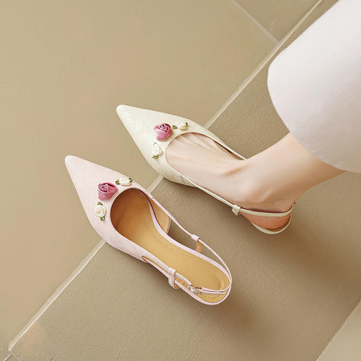 【预售5天】法式绝美凉鞋女夏季新款法式气质配裙子感一字带高跟鞋LGYZNX&371-7 商品图0