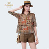乔万尼2025新品波西米亚风木耳边领100%真丝衬衫上衣ED2C441 商品缩略图2