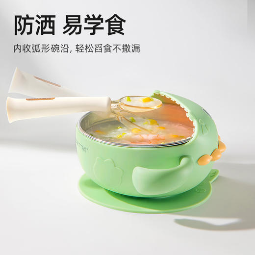 贝肽斯宝宝辅食碗自主进食吸盘碗婴儿专用硅胶碗训练吃饭儿童餐具 商品图2