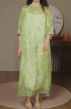 斜襟连衣裙（24707755-青粲）