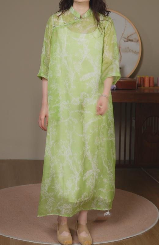 斜襟连衣裙（24707755-青粲） 商品图0