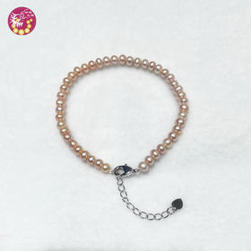 珍珠手链-粉色【4.7-5.2mm】编号300021