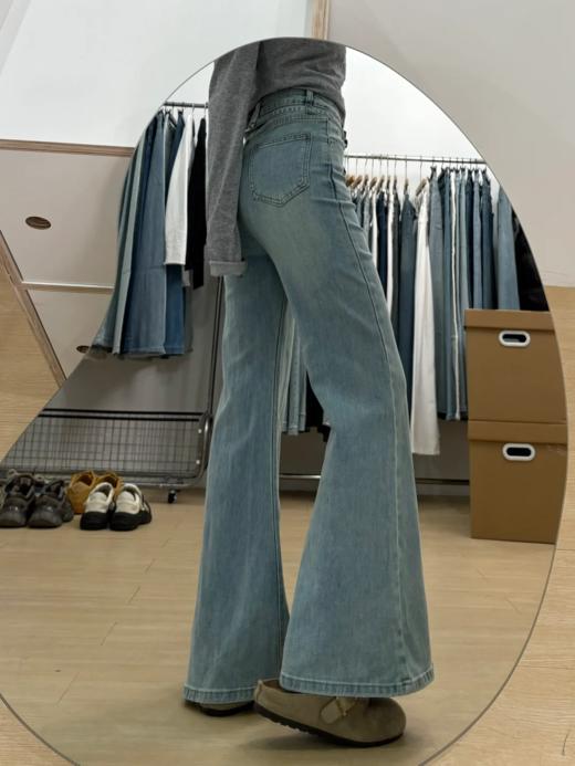 <曾小咸推荐>【腿精秘器】绑带微喇阔腿牛仔裤  商品图1