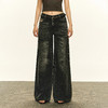 Ariseism 美式复古水洗牛仔裤女2025夏季新款修身休闲长裤子 商品缩略图1