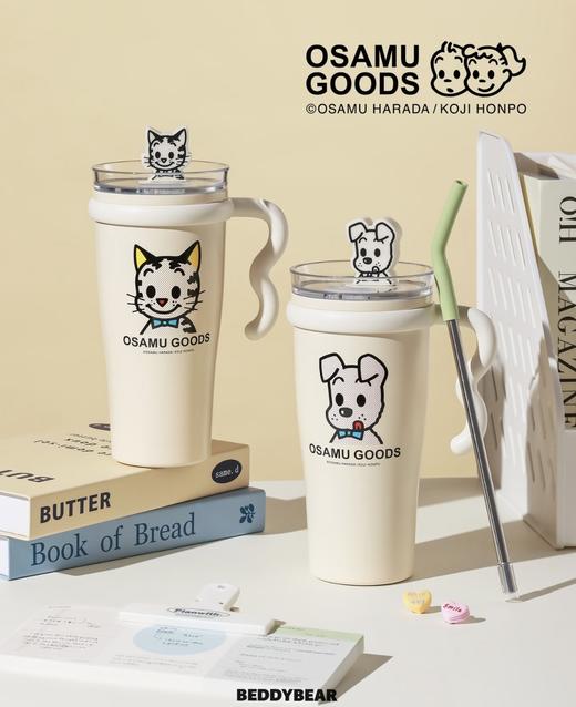 【品牌直发】【杯具熊原田治联名系列】双饮杯/运动水杯/咖啡杯吸管杯保温杯 原创小狗小猫成人情侣学生316不锈钢 商品图7