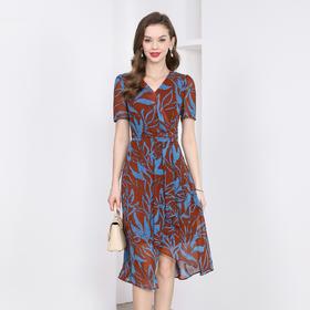 「自」全新升级【铂金会员358/天猫479/差价121】(42942)洛诗琳高级感法式连衣裙2025夏季气质收腰V领显瘦A字裙女