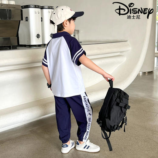迪士尼男童套装夏季2025新款儿童运动服薄款polo衫两件套大童夏装 商品图2
