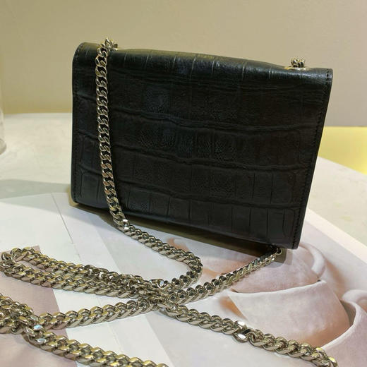 YSL Kate 黑银 鳄鱼压纹 牛皮 mini 流苏 商品图1