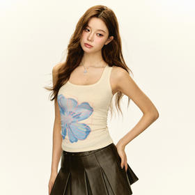 Ariseism美式复古小兰花工字吊带背心女夏季新款修身内搭外穿上衣