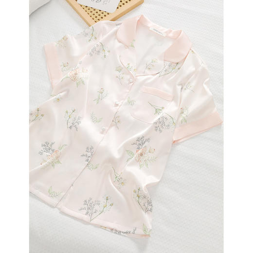 「自」洛诗琳维密定制春夏薄款印花冰丝短袖短裤两件套时尚休闲可外穿家居服套装女99800 商品图1