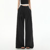 罗蒙女士春夏休闲西裤高腰宽松显瘦阔腿长裤休闲通勤女九分裤 商品缩略图1