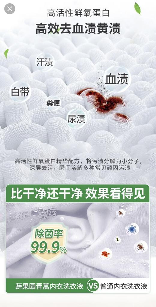 直发【发3瓶*200g】 蔬果园青蒿除菌内衣洗衣液 商品图8