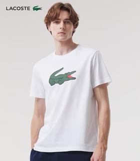 【5.7折】5楼法国鳄鱼LACOSTE男装时尚简约休闲日常logo正肩短袖T恤TH7513-98-2D8吊牌价690折后价390
