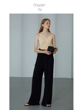 Chapter by/CBS23T51/极简腰头抽绳宽松空气裤