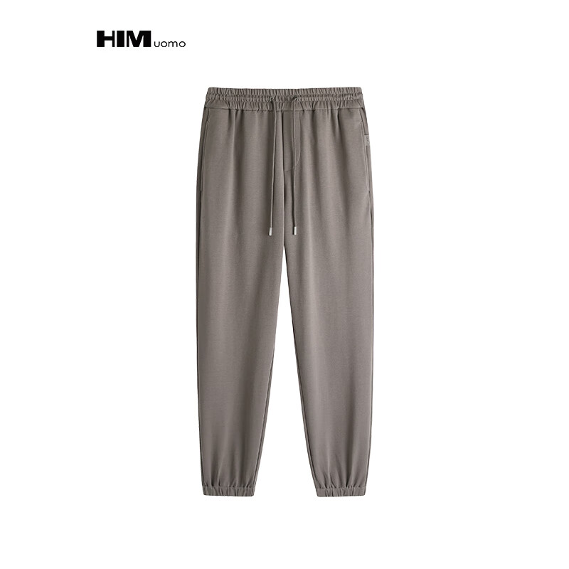 HIM漢崇 潮流简约烫花织唛抽绳弹性裤腰运动休闲束脚裤 2026春季