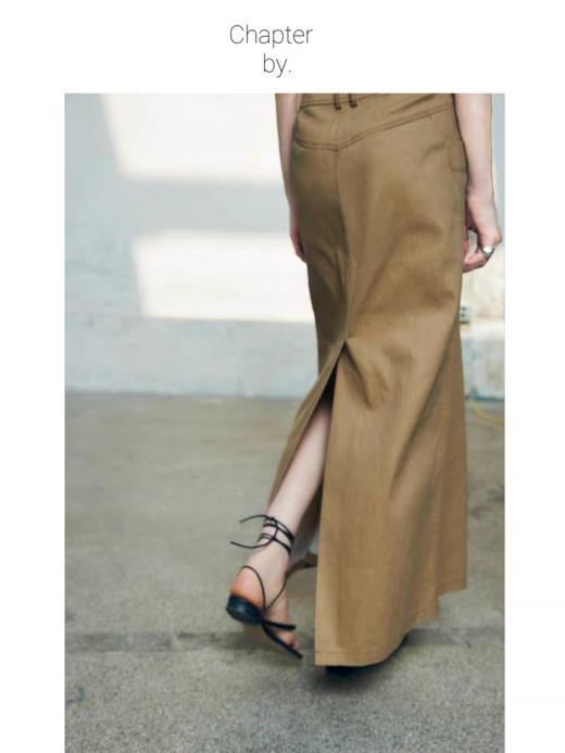 Chapter by/CBS23B13/卡其交织纱线牛仔工装长裙 商品图2