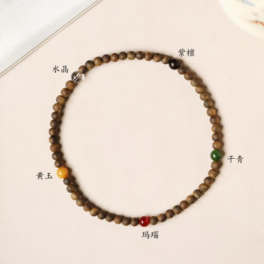 【青山特惠】6mm 55颗 绿棋楠 【华蓉】沉香双圈手链 c28 商品图8