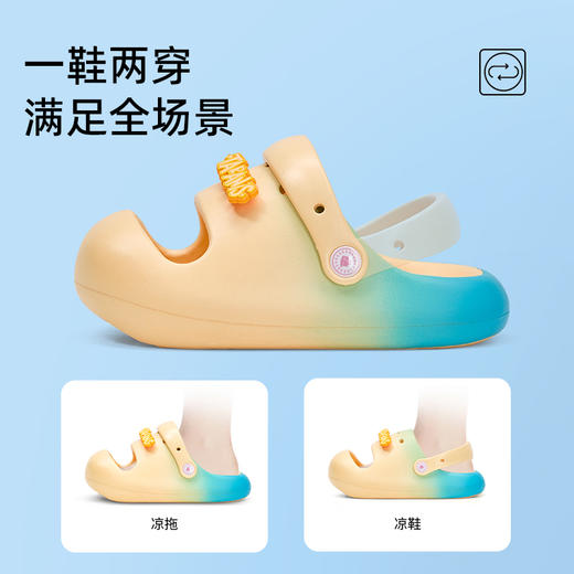 泰兰尼斯儿童洞洞鞋夏季新款室内家居厚底防滑凉拖男孩女孩洞洞鞋 F09X5B7270 商品图3