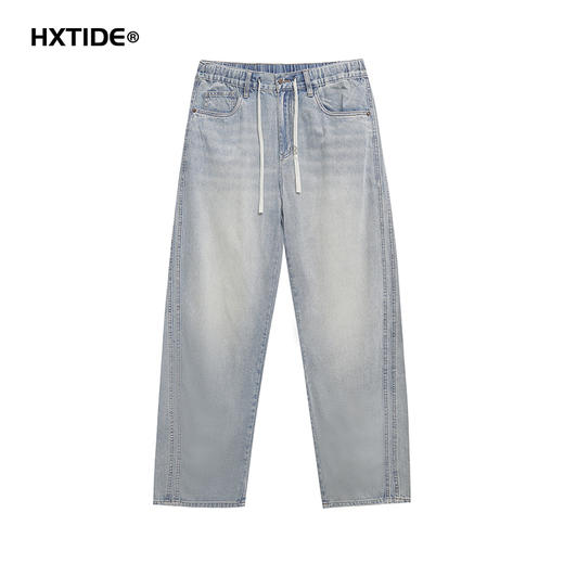【新品上新】HX 夏季水洗弯刀牛仔长裤宽松Z201520012101 商品图6