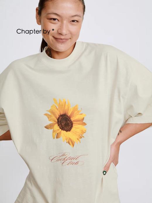 Chapter by/CB202412042/英文字体向日葵印花短袖 商品图3