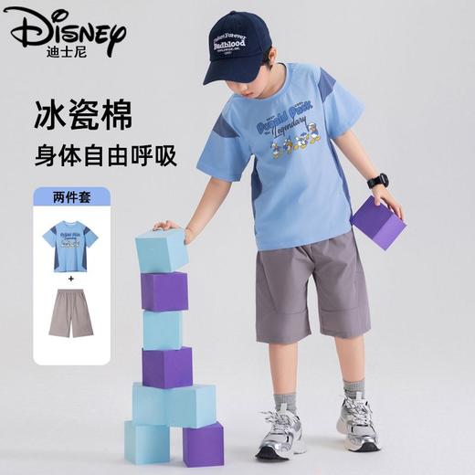 迪士尼男童短袖套装夏季2025新款儿童运动服薄款男大童短裤两件套 商品图4