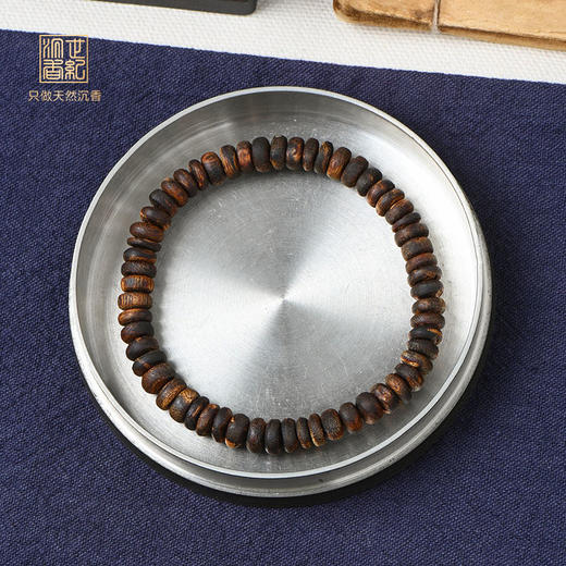 天然芽庄白奇楠桶珠 沉水级 约7.6mm*58颗 7克 SP11555 商品图0