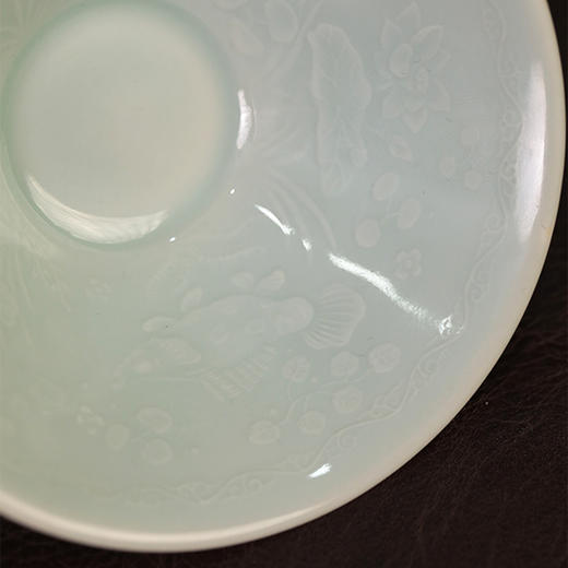 倚云煮泉 内模印 鱼藻纹 紫金釉 斗笠杯 商品图1